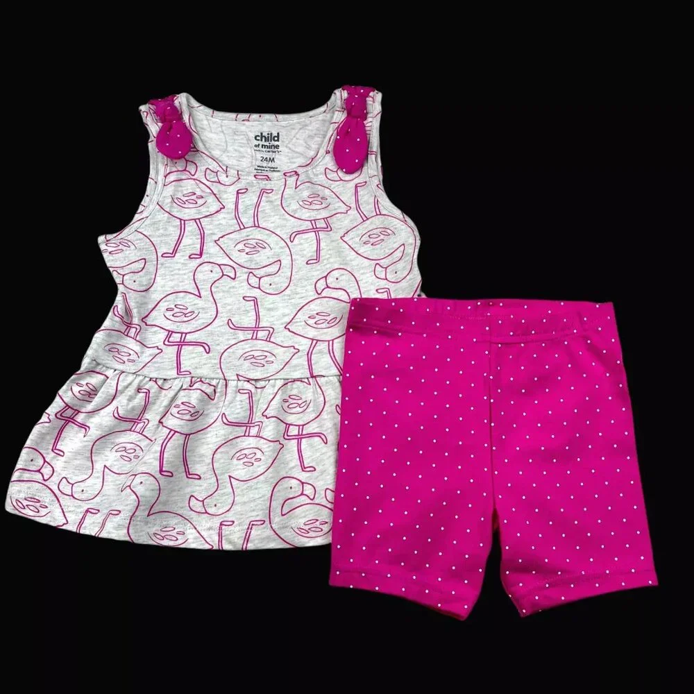 Child of Mine by Carters Baby Girls Shorts Bodysuit-Dress Outfit‎ Sz 0-18 Months